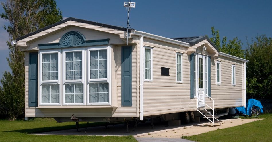 luxury mobile home slightly elevated